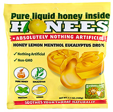 Honees Honey Lemon Cough Drops 20 Piece Bag 1ct Bag